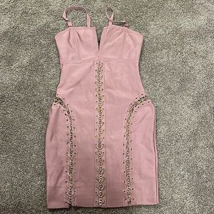 Pink Dress with gold chains